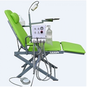 Dental Portable Folding Mobile Chair Unit with LED Surgical Light Lamp and Tray