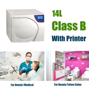 14L Class B Dental Autoclave Sterilizer Machine with Printer Vacuum Steam Sterilization For Medical Lab Beauty Salon