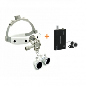 Dental Medical Headband Wireless LED Head Light with 3.5X Binocular Loupes